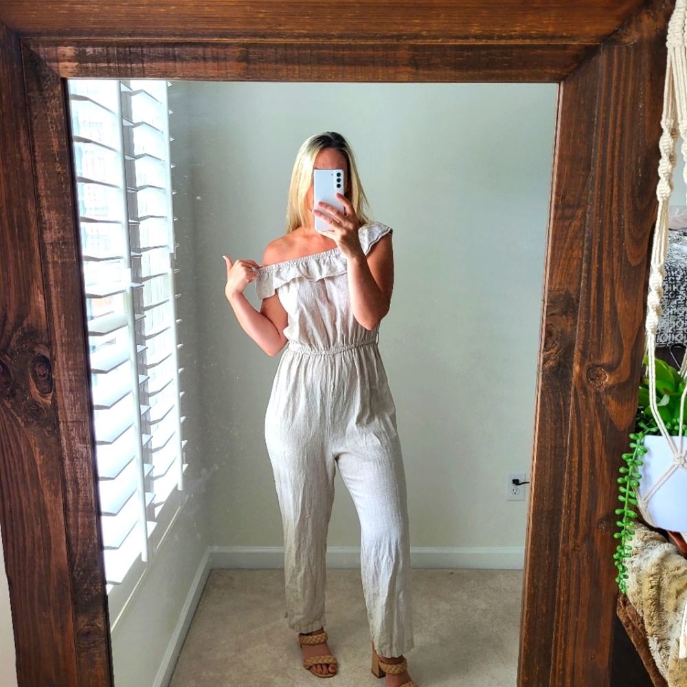 Sleeveless romper linen size S